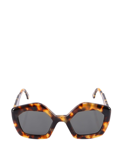 Shop Marni Eyewear Laughing Geometric Frame Sunglasses In Multi