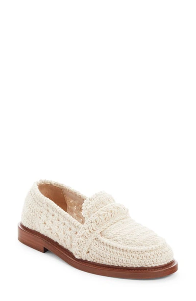 Shop Chloé Kayla Crochet Loafer In Eggshell