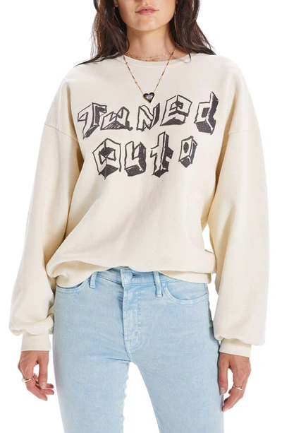 Shop Mother The Drop Square Stargazer Cotton Graphic Sweatshirt In Tuned Out