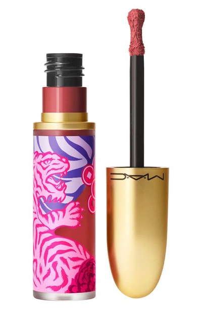 Shop Mac Cosmetics Mac Lunar New Year Powder Kiss Matte Liquid Lipstick In Luck Be A Lotus