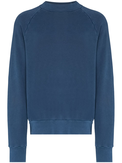 Shop Les Tien Raglan-sleeves Cotton Sweatshirt In Blue