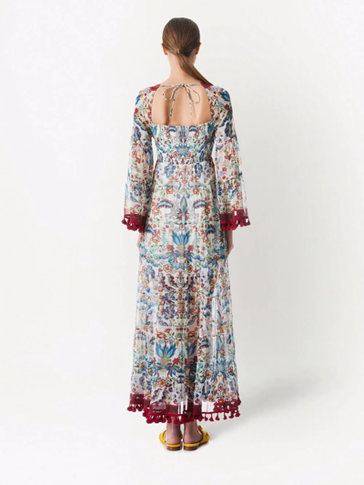 Shop Alice And Olivia Alexandria Floral-print Maxi Dress In White