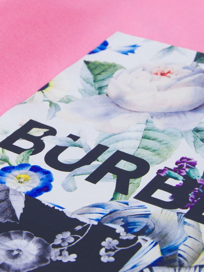 Shop Burberry Logo-print Long-sleeve Sweatshirt In Pink