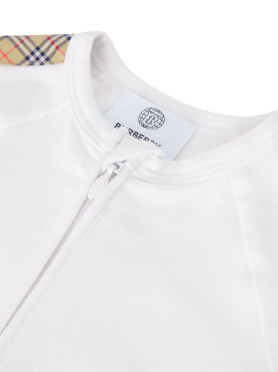 Shop Burberry Check-trim Cotton Three-piece Baby Gift Set In White