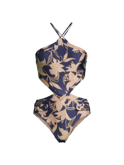 Shop Patbo Stargazer Cut-out Swimsuit In Navy