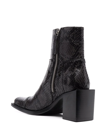 Shop Buttero Snakeskin Ankle Boots In Black