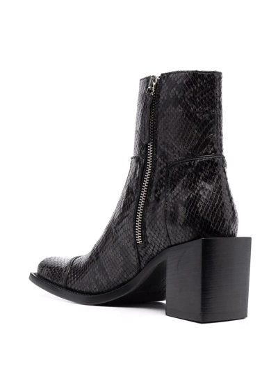 Buttero Snakeskin Ankle Boots In Black