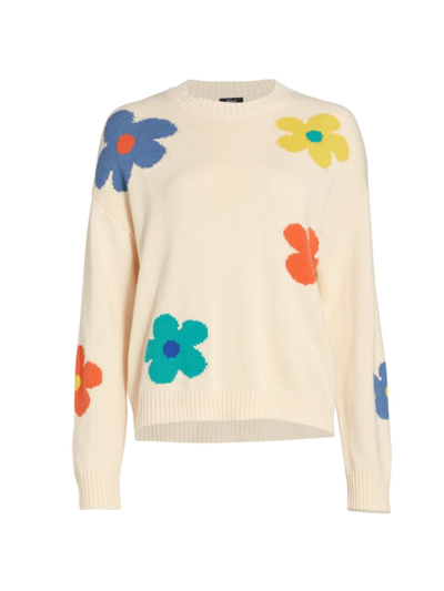 Shop Rails Perci Floral Intarsia Sweater In Ivory Daisies