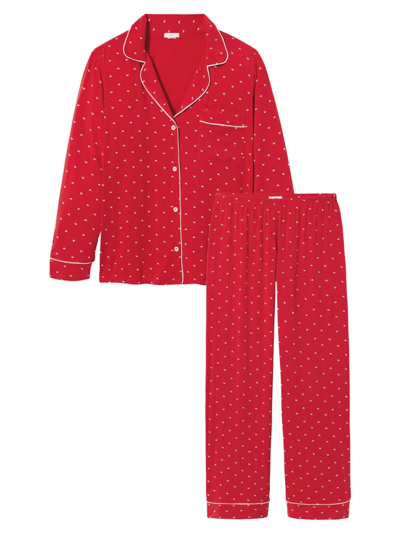 Shop Eberjey Women's Sleep Chic 2-piece Pajama Set In Haute Red Bone