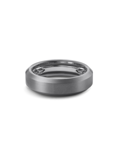 Shop David Yurman Men's Titanium Beveled Band Ring In Silver