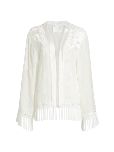 Shop Galvan Women's Frida Floral Devoré Velvet Jacket In White