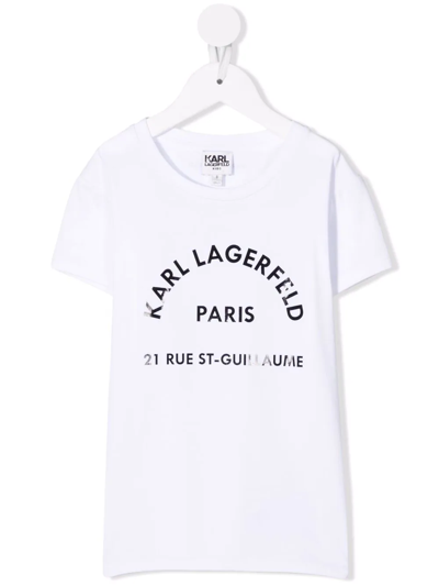 Shop Karl Lagerfeld Rsg Logo-print Short-sleeve T-shirt In White