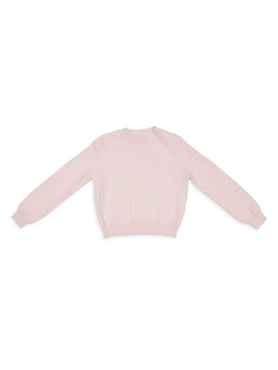 Shop Fendi Little Girl's & Girl's Allover Knit Logo Top In Pink