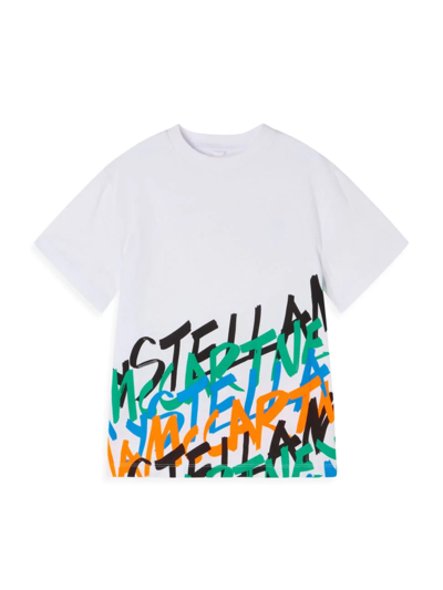 Shop Stella Mccartney Little Boy's & Boy's Scribble Stella Sport T-shirt In White