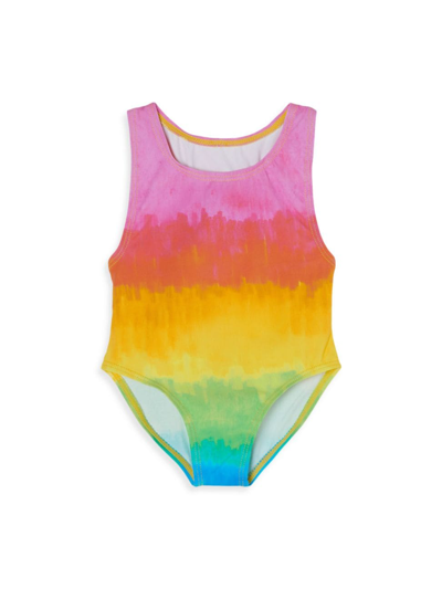 Shop Stella Mccartney Baby Girl's Rainbow Swimsuit In Neutral