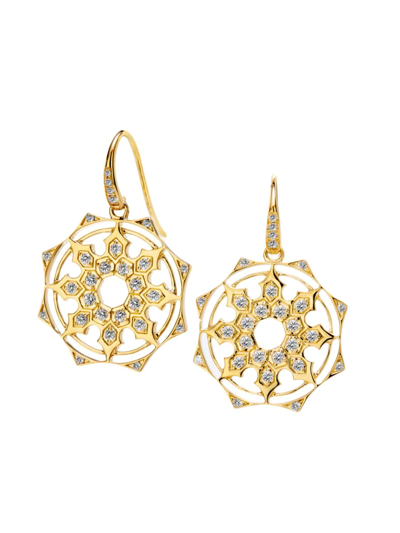 Shop Syna Women's Cosmic 18k Yellow Gold & Diamond Octagonal Drop Earrings