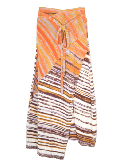 Shop Jonathan Simkhai Women's Raelle Space-dye Midi Skirt In Lupine Space Dye