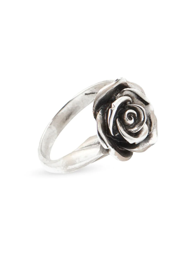 Shop Emanuele Bicocchi Men's Rose Sterling Silver Ring