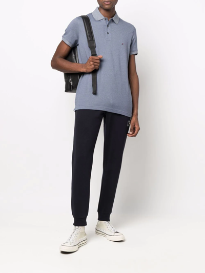 Shop Tommy Hilfiger Tapered Elasticated Track Pants In Blue