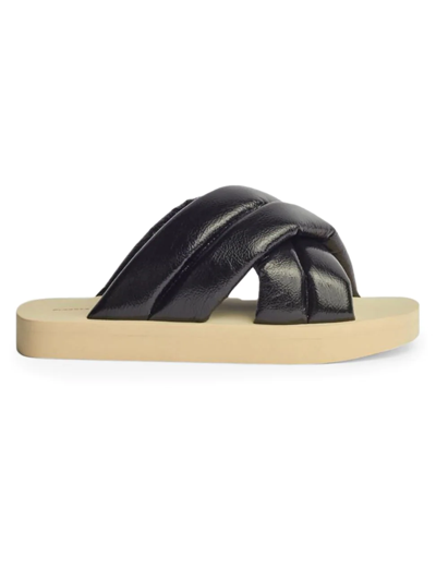 Shop Proenza Schouler Women's Float Padded Leather Sandals In Black