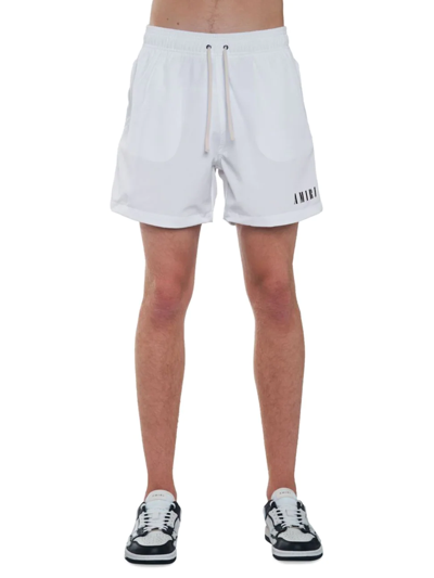 Shop Amiri Men's Core Logo Swim Shorts In White
