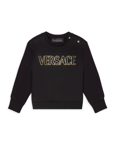 Shop Versace Baby's Foil Stamp Logo Sweatshirt In Black