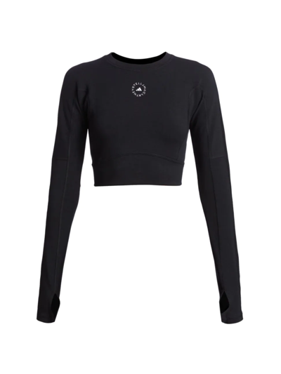 Shop Adidas By Stella Mccartney Truestrength Crop Top In Black