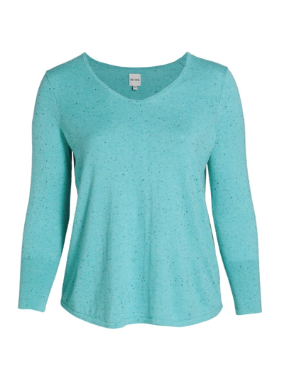 Shop Nic + Zoe, Plus Size Women's Vital V-neck T-shirt In Tropical Turquoise