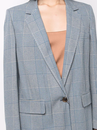 Shop Etro Prince Of Wales Check Blazer In Blue
