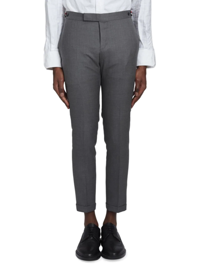 Shop Thom Browne Men's Low Rise Skinny-fit Wool Pants In Dark Grey