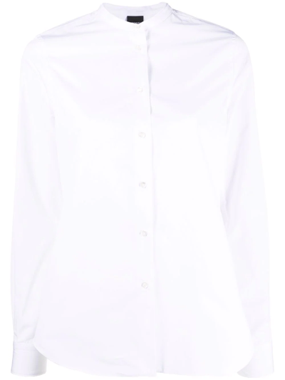 Aspesi Band-collar Cotton Shirt In White
