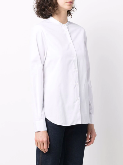 Aspesi Band-collar Cotton Shirt In White