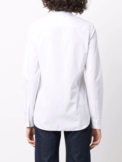 Aspesi Band-collar Cotton Shirt In White