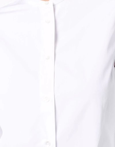 Aspesi Band-collar Cotton Shirt In White
