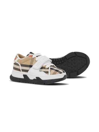 Burberry Kids' Vintage-check Touch-strap Sneakers In Beige | ModeSens