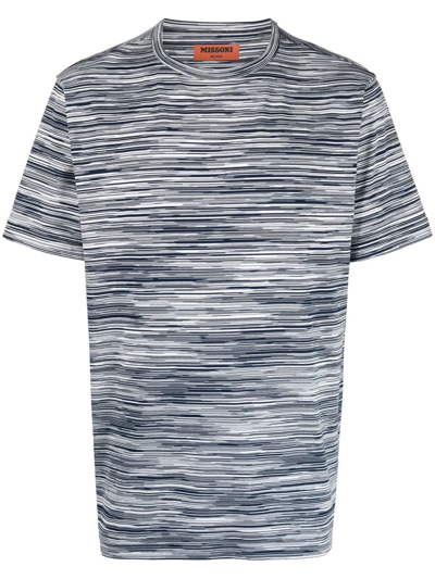 Missoni Man T-shirt Midnight Blue Size Xxl Cotton In F901b Space-dyed Bla