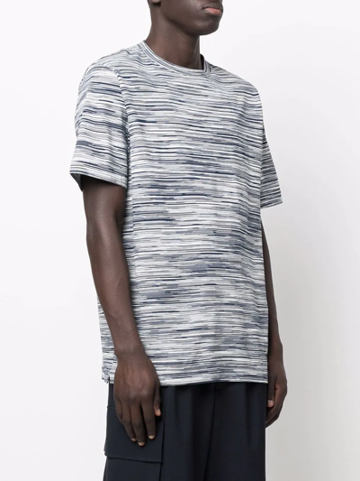 Shop Missoni Marled Striped T-shirt In Blue