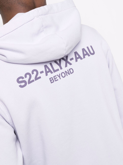Shop Alyx Cotton Logo-print Hoodie In Purple
