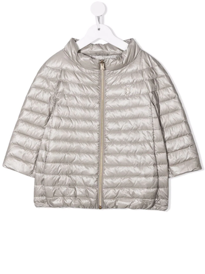 Herno Girls  Grey Polyamide Down Jacket In Grey