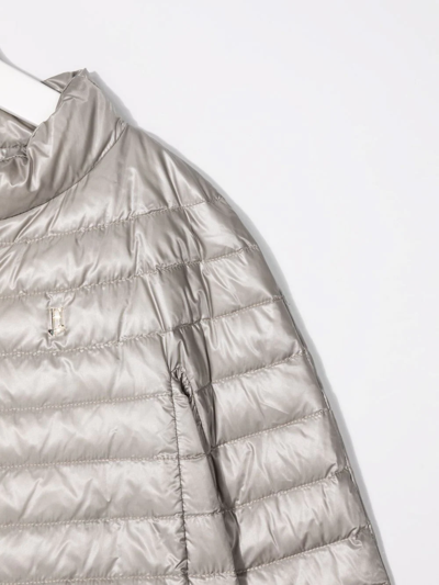Herno Girls  Grey Polyamide Down Jacket In Grey