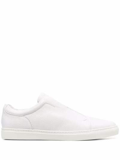 Shop Harrys Of London Slip-on Leather Trainers In White