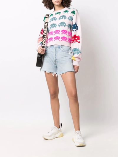 Shop Stella Mccartney Pacman-intarsia Knitted Jumper In Pink