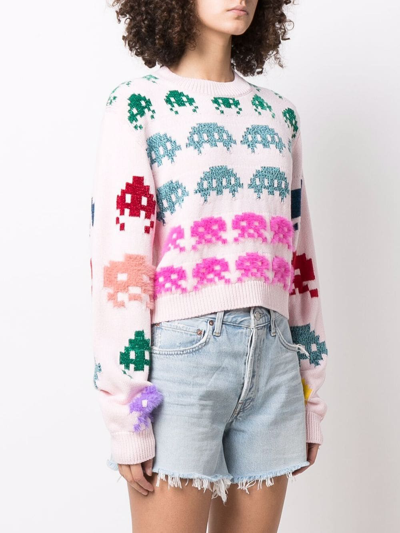 Shop Stella Mccartney Pacman-intarsia Knitted Jumper In Pink