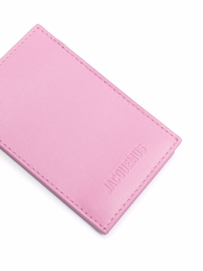 JACQUEMUS: Le Porte Frescu card holder in leather - Pink