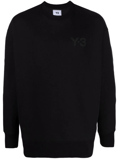 Shop Y-3 Logo-print Crew Neck Sweatshirt In Black