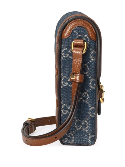 Shop Gucci Horsebit 1955 Crossbody Mini Bag In Blue