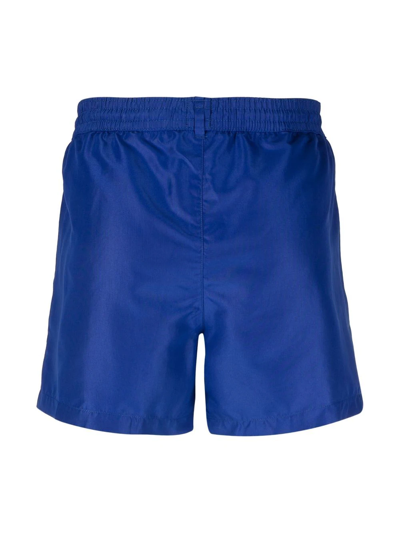 Shop Paul Smith Logo-patch Swim Shorts In Blue