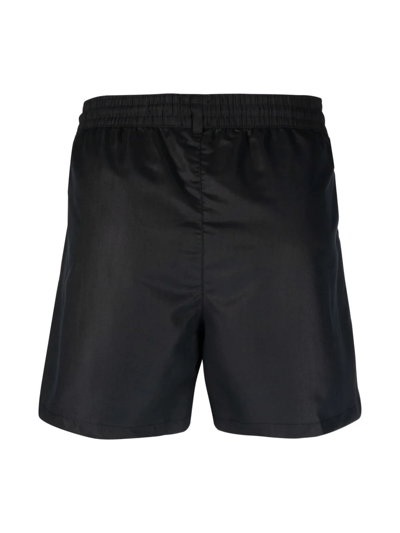 Paul Smith Zebra Motif Swim Shorts With Drawstring Waistband In Black