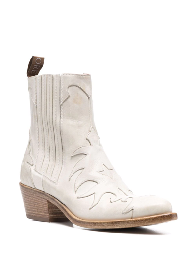 Shop Sartore Slip-on Western-style Boots In White