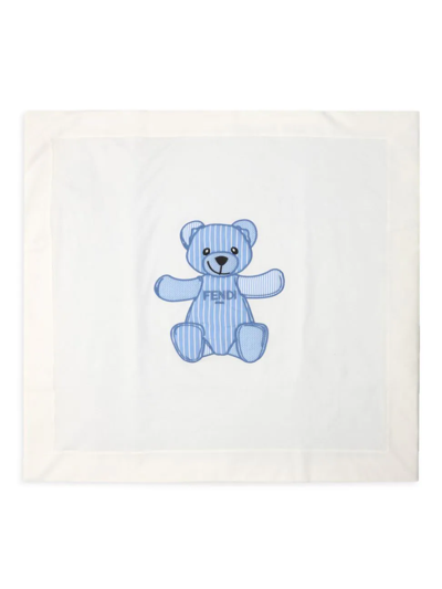 Shop Fendi Striped Bear Logo Blanket